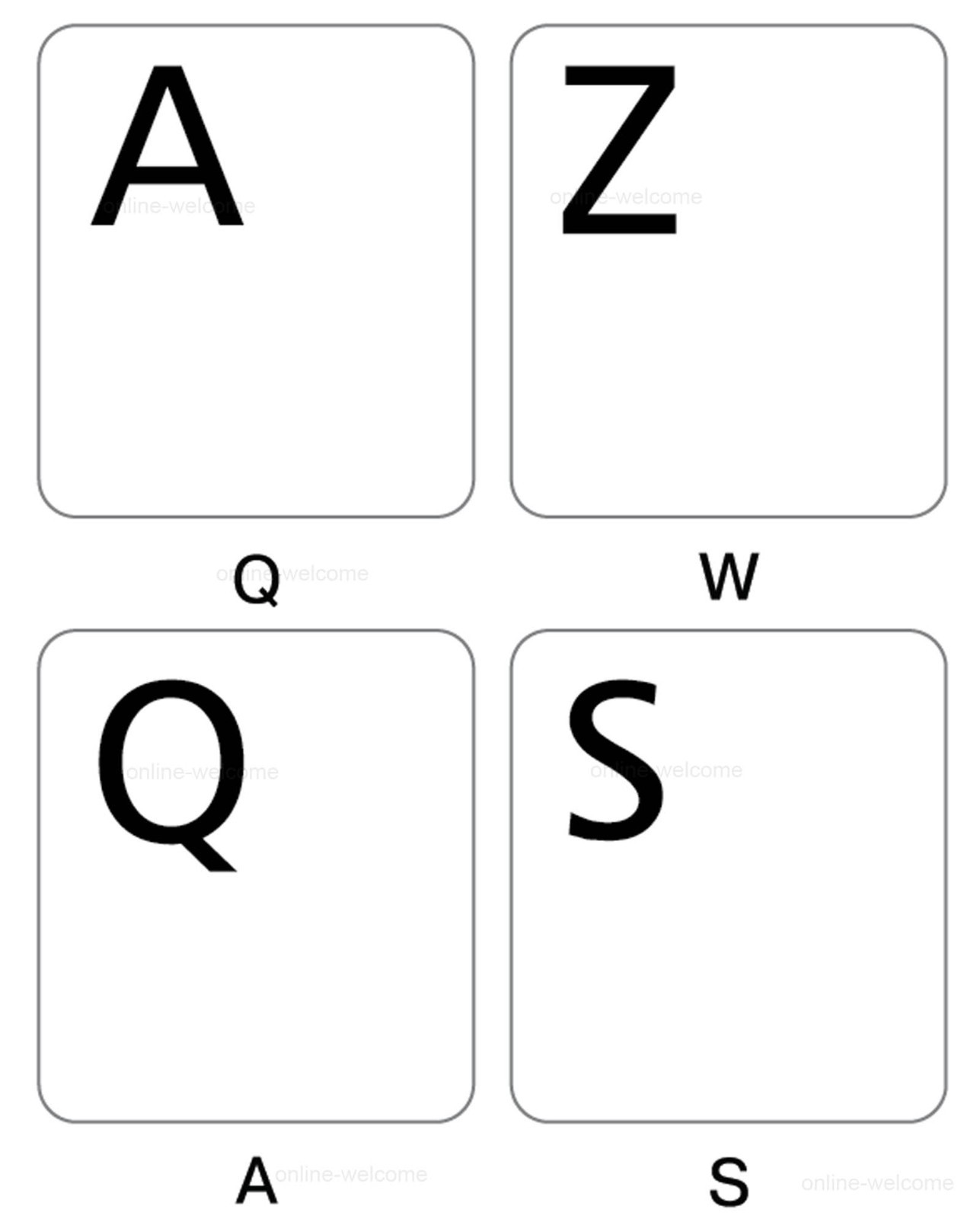 FRENCH AZERTY KEYBOARD STICKER NON TRANSPARENT WHITE