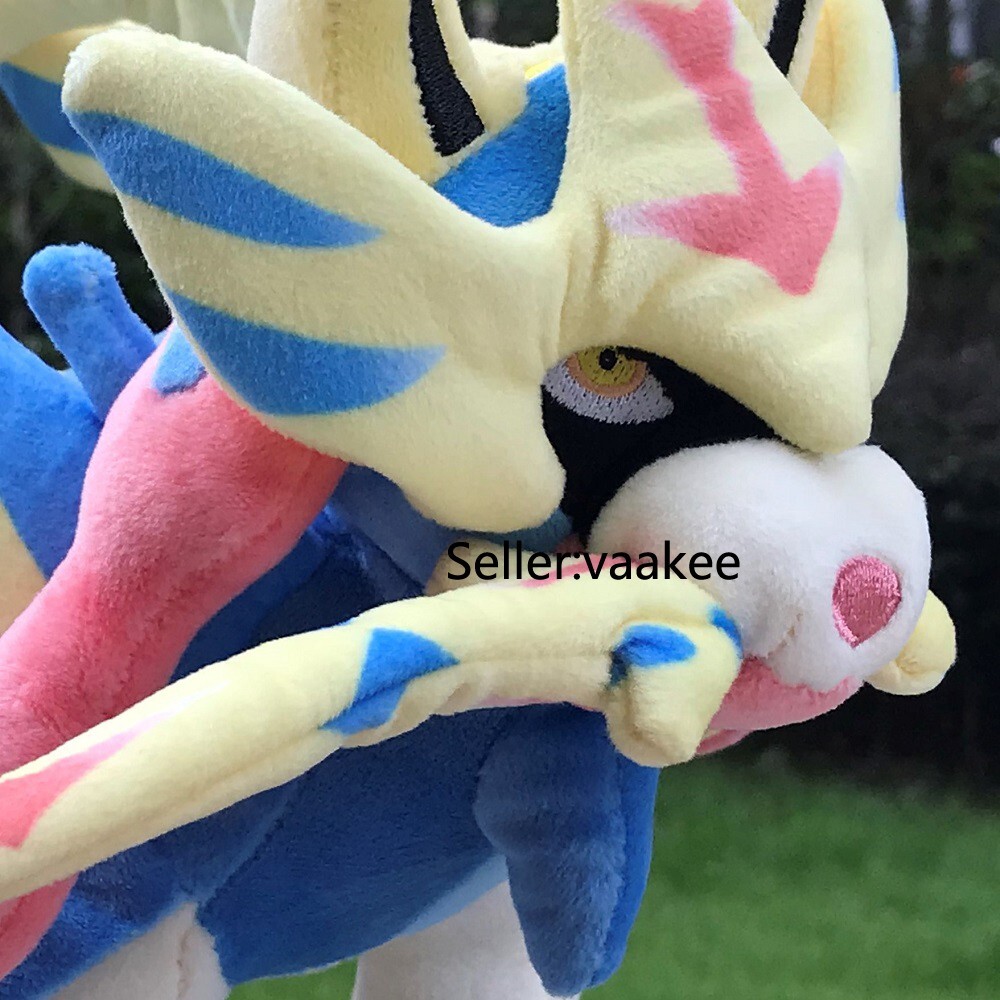 2Pcs Galar Region Zamazenta Shield & Zacian Sword Plush Stuffed Toys Soft Doll