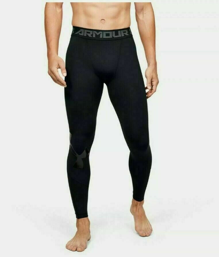 Under Armour 1351819 001 Mens Sz XL Black HeatGear Full Length Leggings