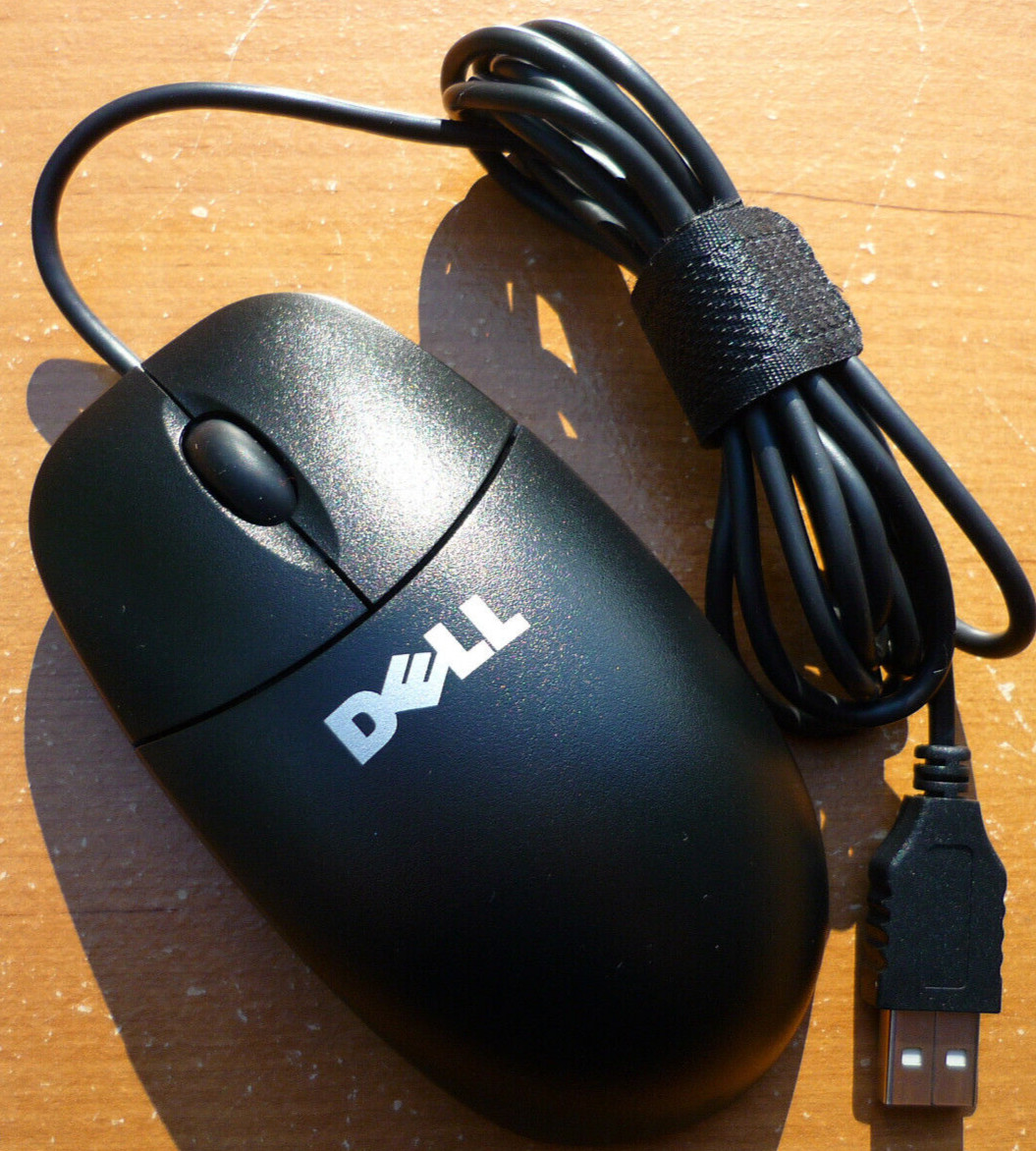 Dell MO56UC USB Wired Mechanical Ball Wheel Mouse BLACK - EXCELLENT CONDITION
