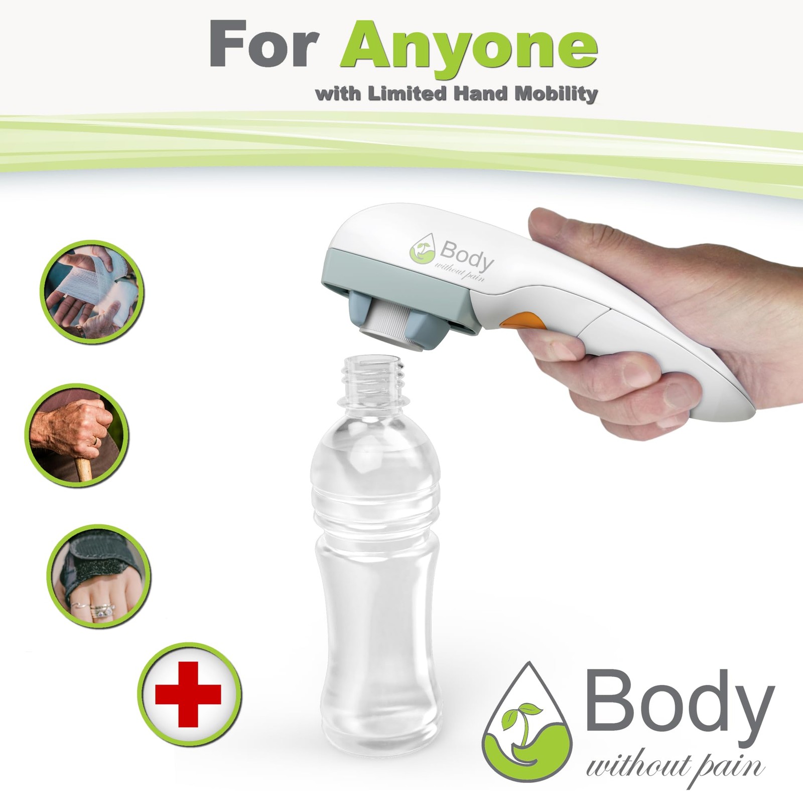 Electric Bottle Opener for Seniors - Automatic Solution standard, White