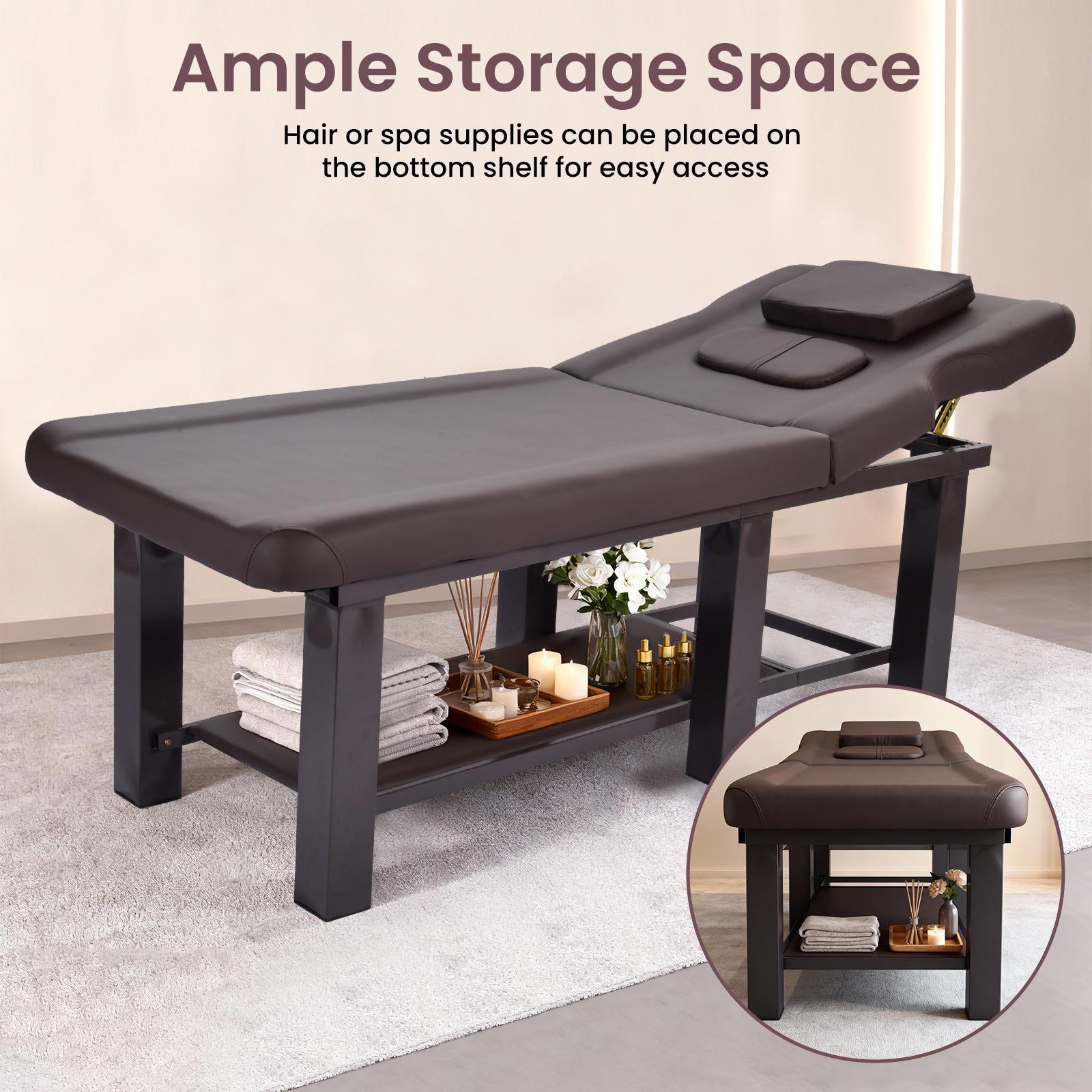 Professional Stationary Massage Table with Headrest