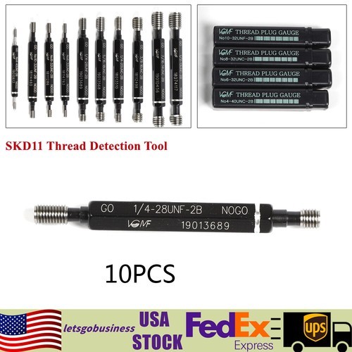 10Pcs Metric Thread Plug Gage Gauge Set Double End Go And No Go H28 SKD11