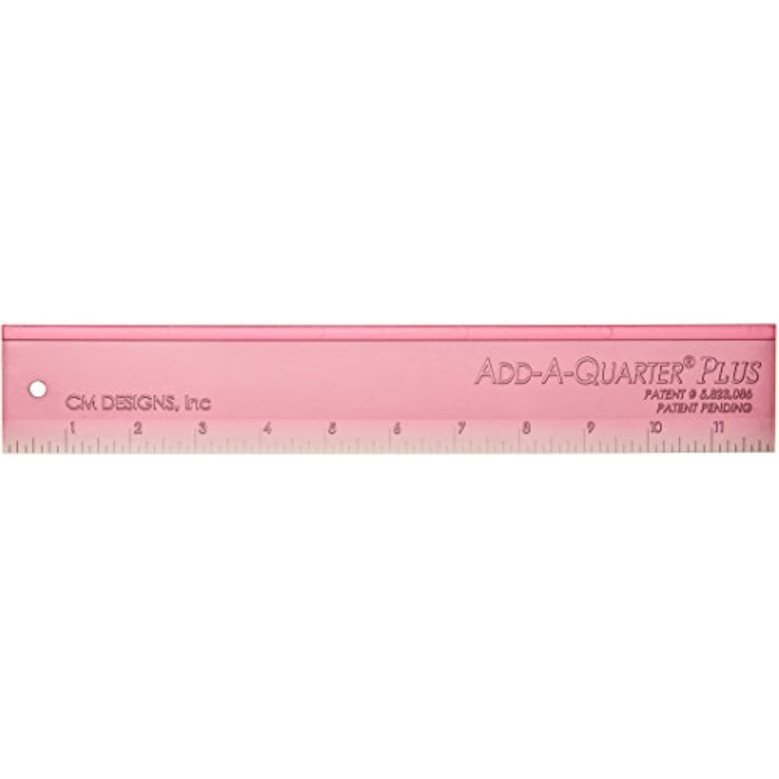 CM Designs Plus Pink Ruler 12" Add-A-Quarter PlusPk 12",