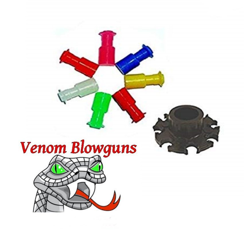 50 .40c Blowgun Stun Darts & 8 Point Dart Holder by Venom Blowguns® Made in USA!