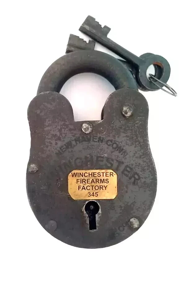 5'' Padlock Winchester Fire Arm Factory , with Key Set Blacksmith Gunsmith Lock