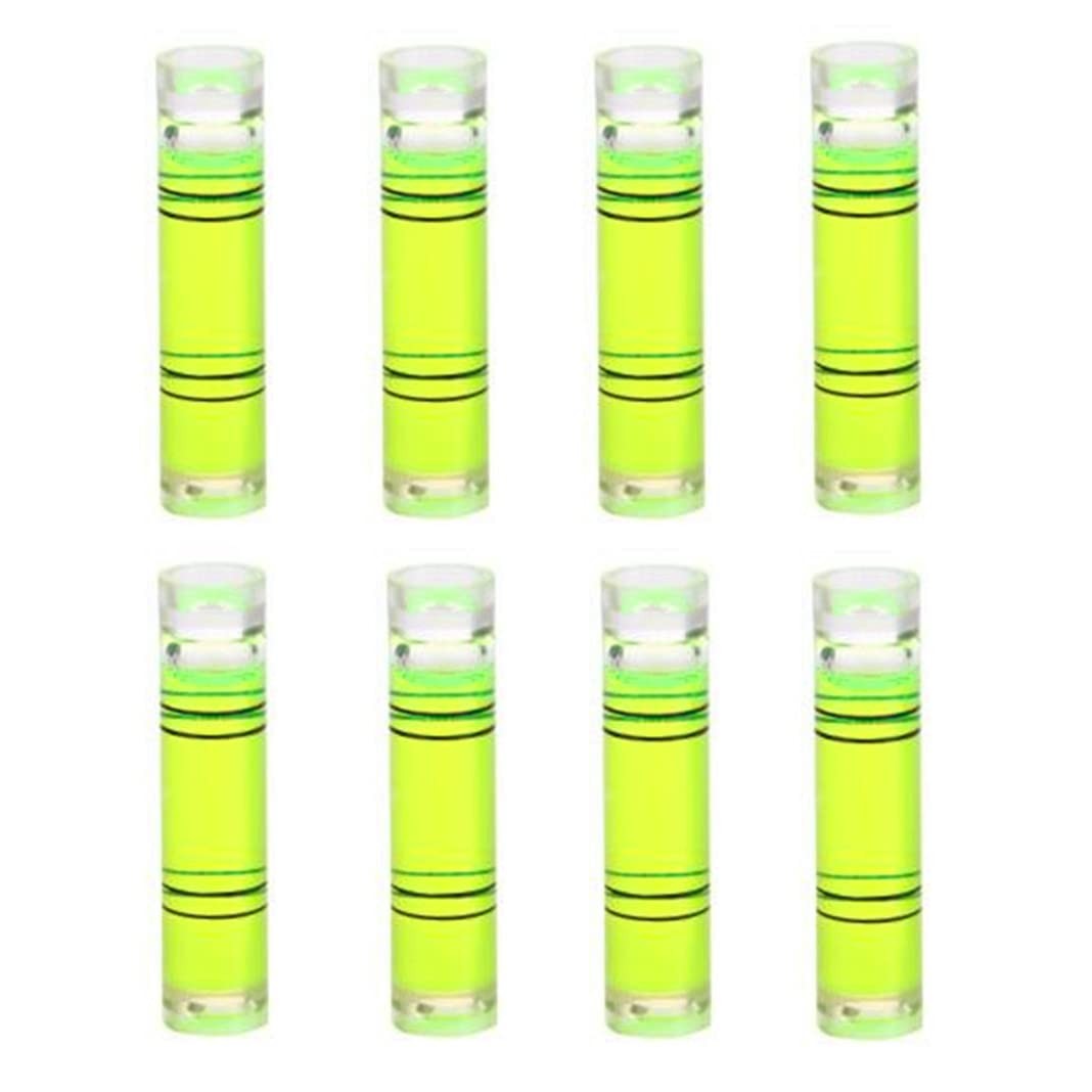 8 Pieces Mini Cylindrical Level Small Horizontal Bubble Levels 9.5x40mm Bubbl...