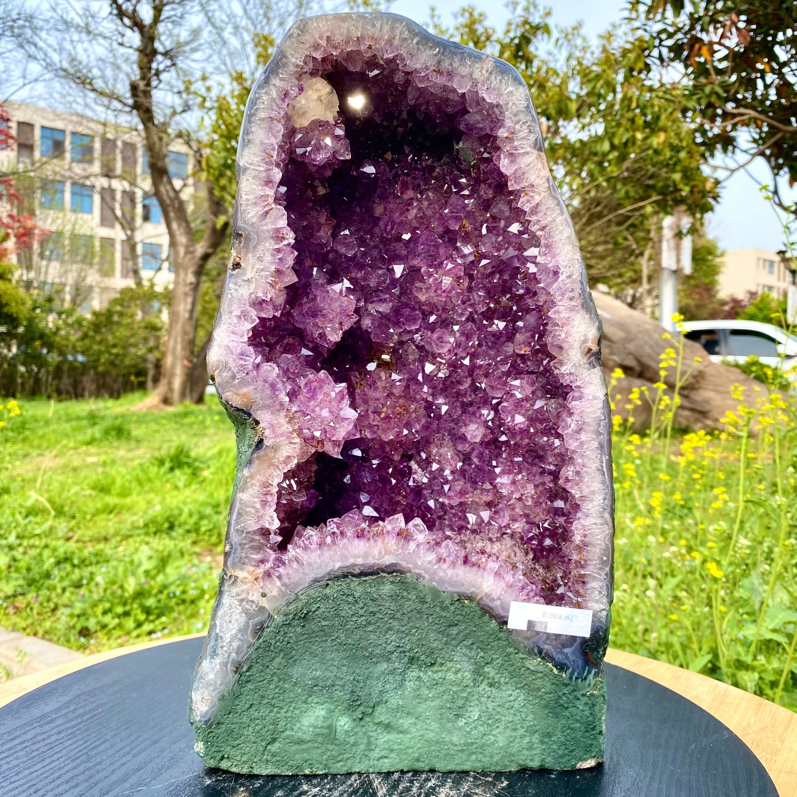 18.69LB Large Natural Amethyst Geode Cathedral Crystal Cluster Specimen Energy H