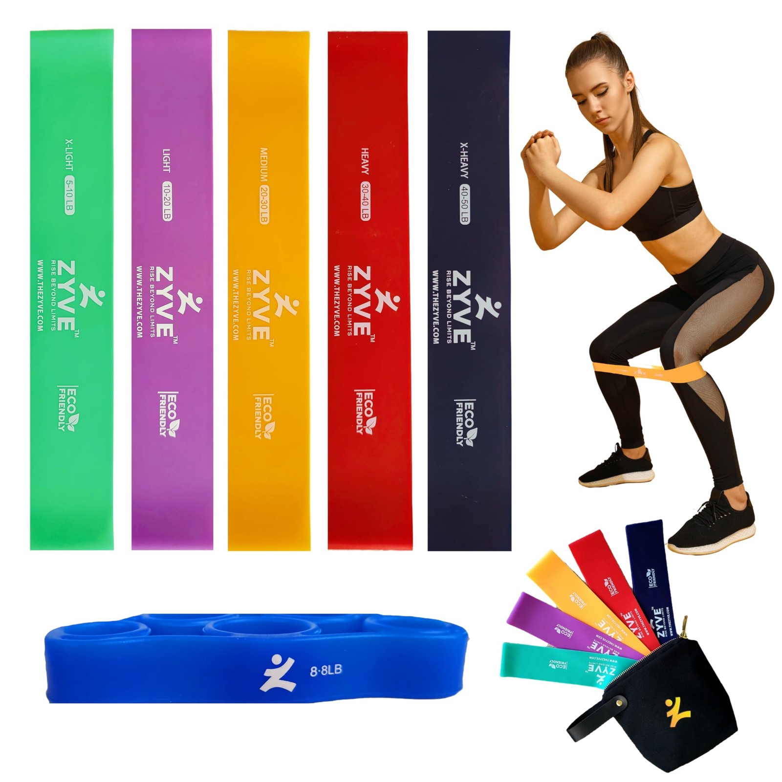 Resistance Bands Set for & Men –12" Heavy Duty Natural Exercise Loop Bands fo...