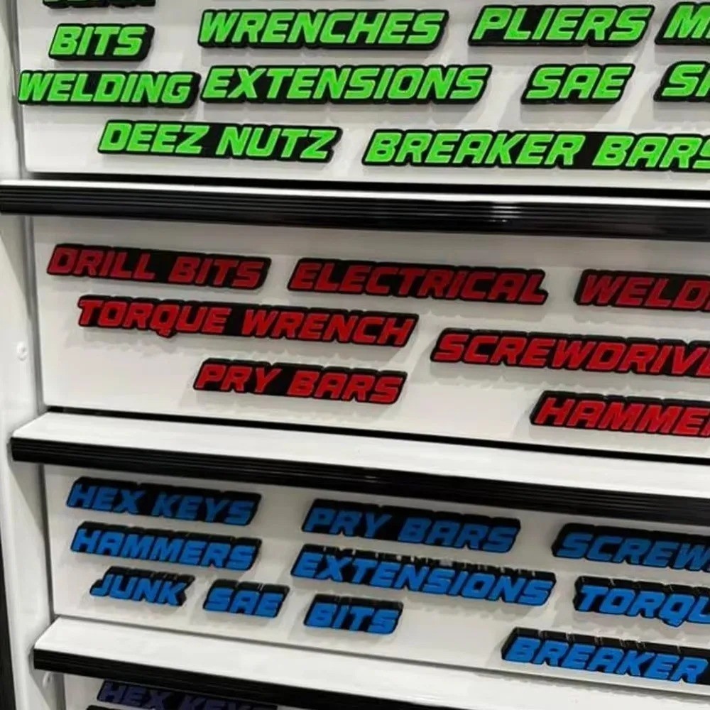 12 Magnetic Toolbox Drawer Labels Organizer Tool Chest Box Organization USA