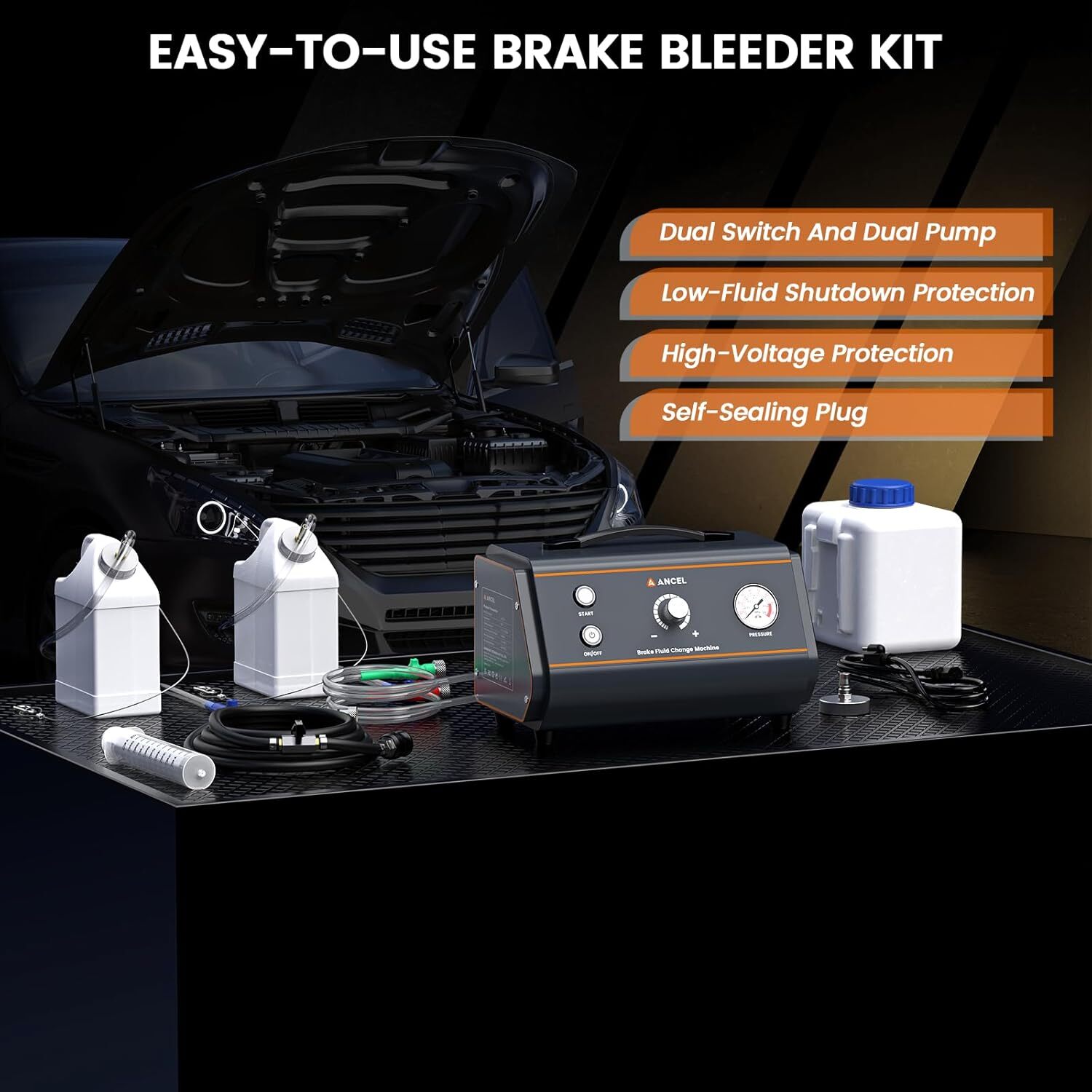 ANCEL BR1000 Professional Vacuum Compression Brake Fluid Oil Replacement Tool