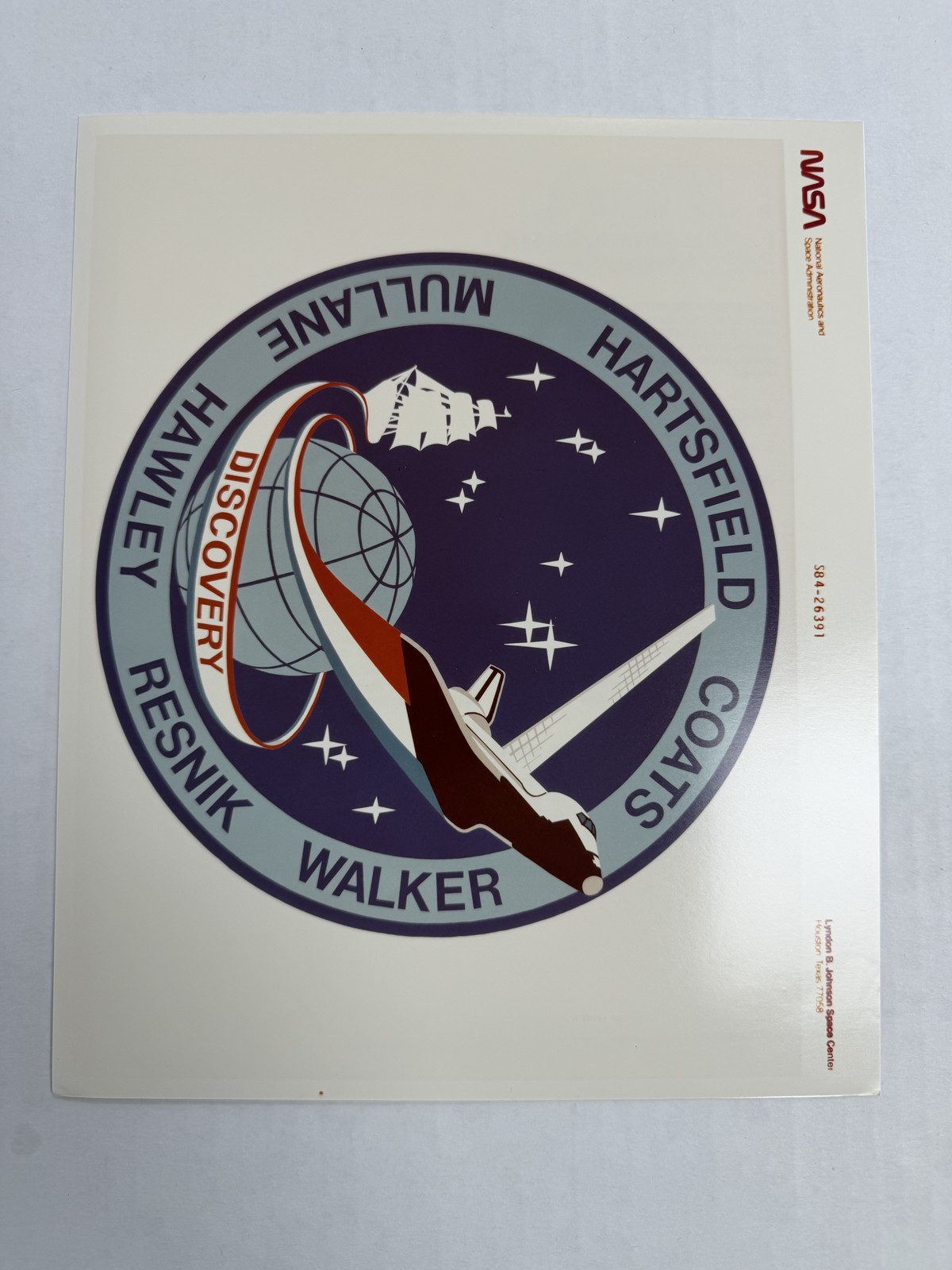 NASA STS-41C Discovery Mission Insignia Press Photo