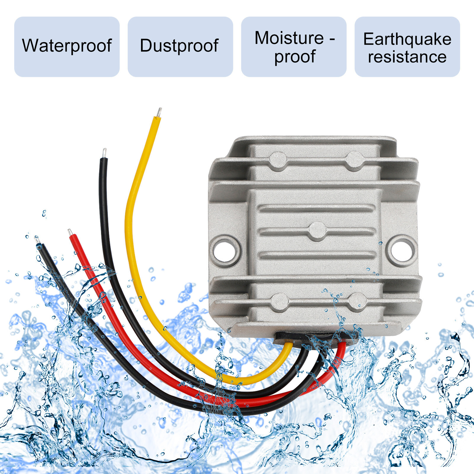 Waterproof DC/DC Converter Regulator 12V Step Up to 15V 3A 45W US