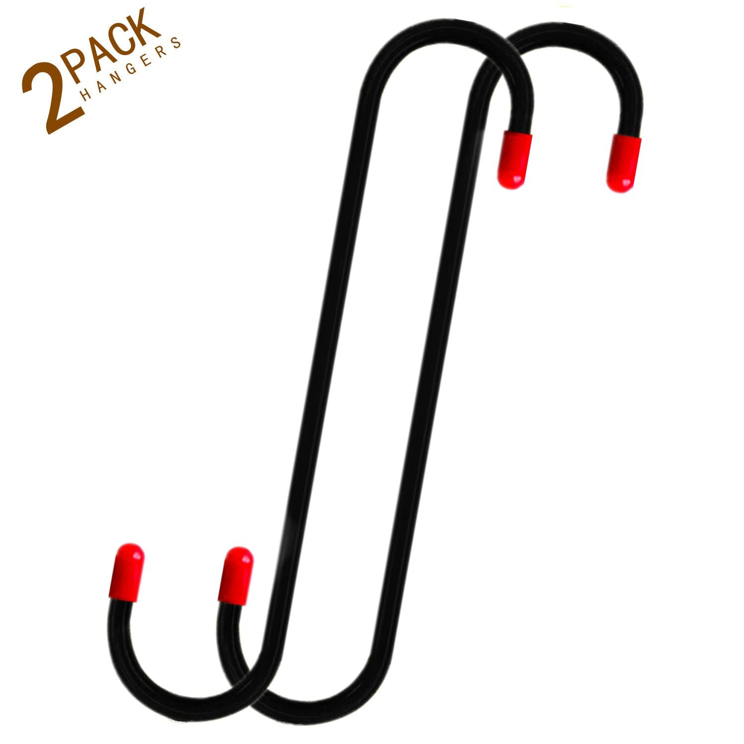2 PCS Brake Caliper Hanger Hooks with Red Rubber Tips,Auto Black