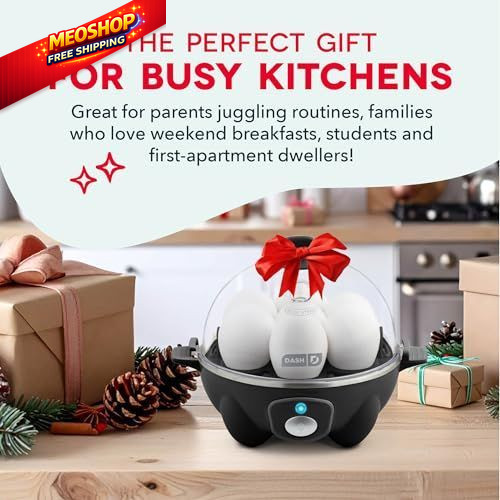 Dash Rapid Egg Cooker - Boiler, Poacher & Steamer - Includes 7 Eggs, Black