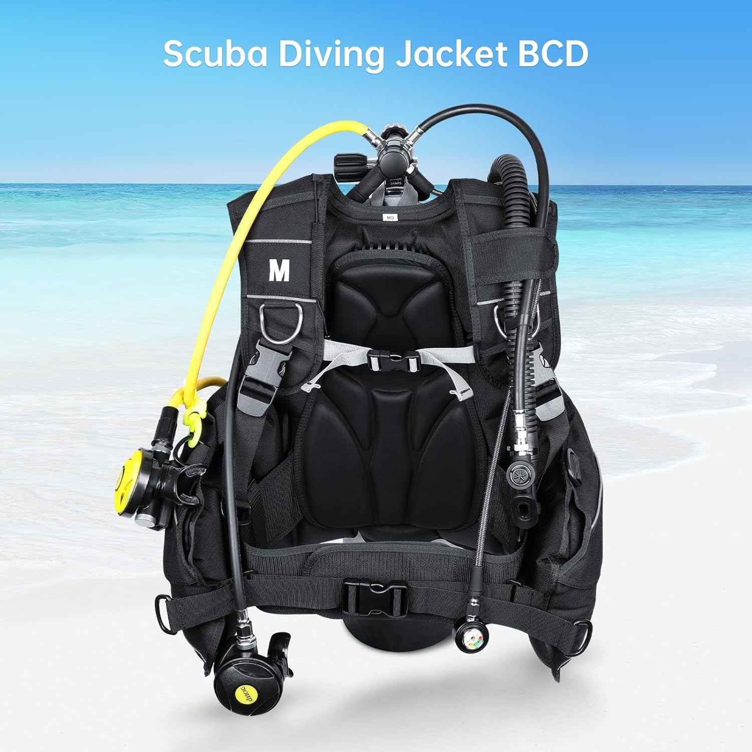 DIDEEP Scuba Diving BCD Jacket Buoyancy Compensator Vest Large Black - NIB