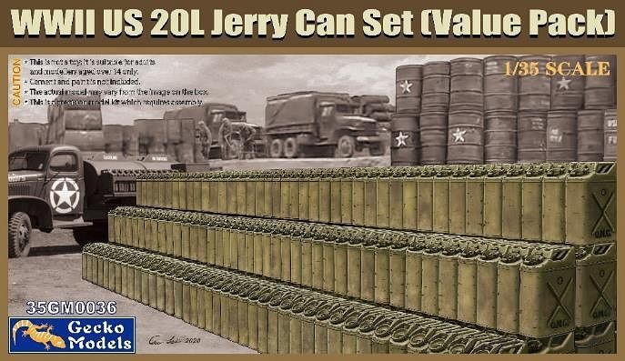 Gecko Models 1/35 US WWII 20L Jerry Can Set [Value Pack] 35GM0036'