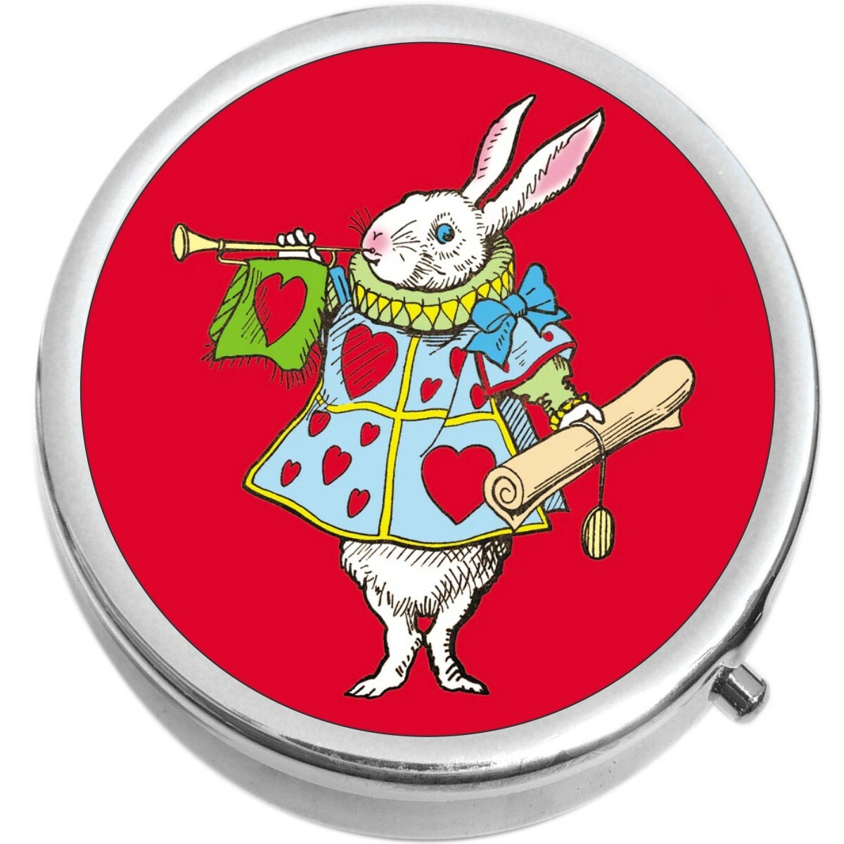 White Rabbit Alice in Wonderland Medical Pill Box Medicine Pill Box