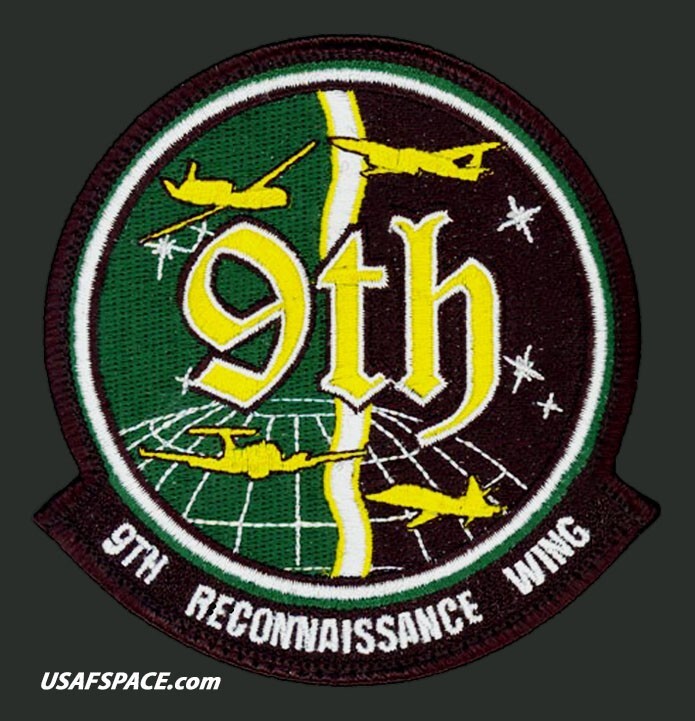 USAF 9th RECONNAISSANCE WING -U-2- RQ-4-GLOBAL HAWK UAV-DOD ORIGINAL VEL PATCH