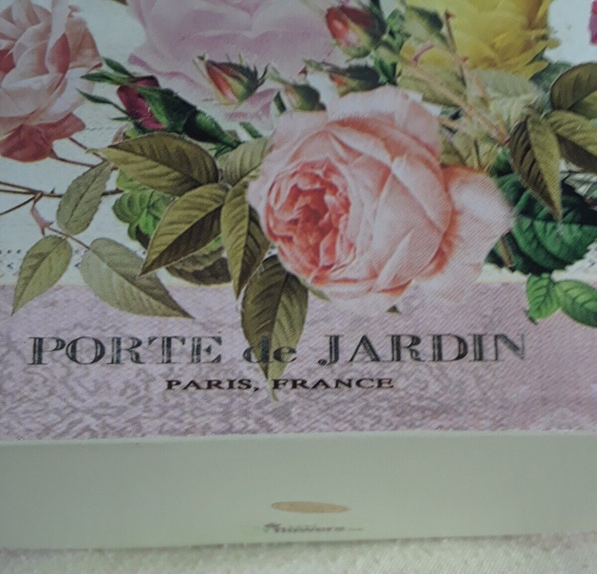 Vintage Tin Porte de Jardin Side Handles Shabby Chic Basket 4.25 in Tall
