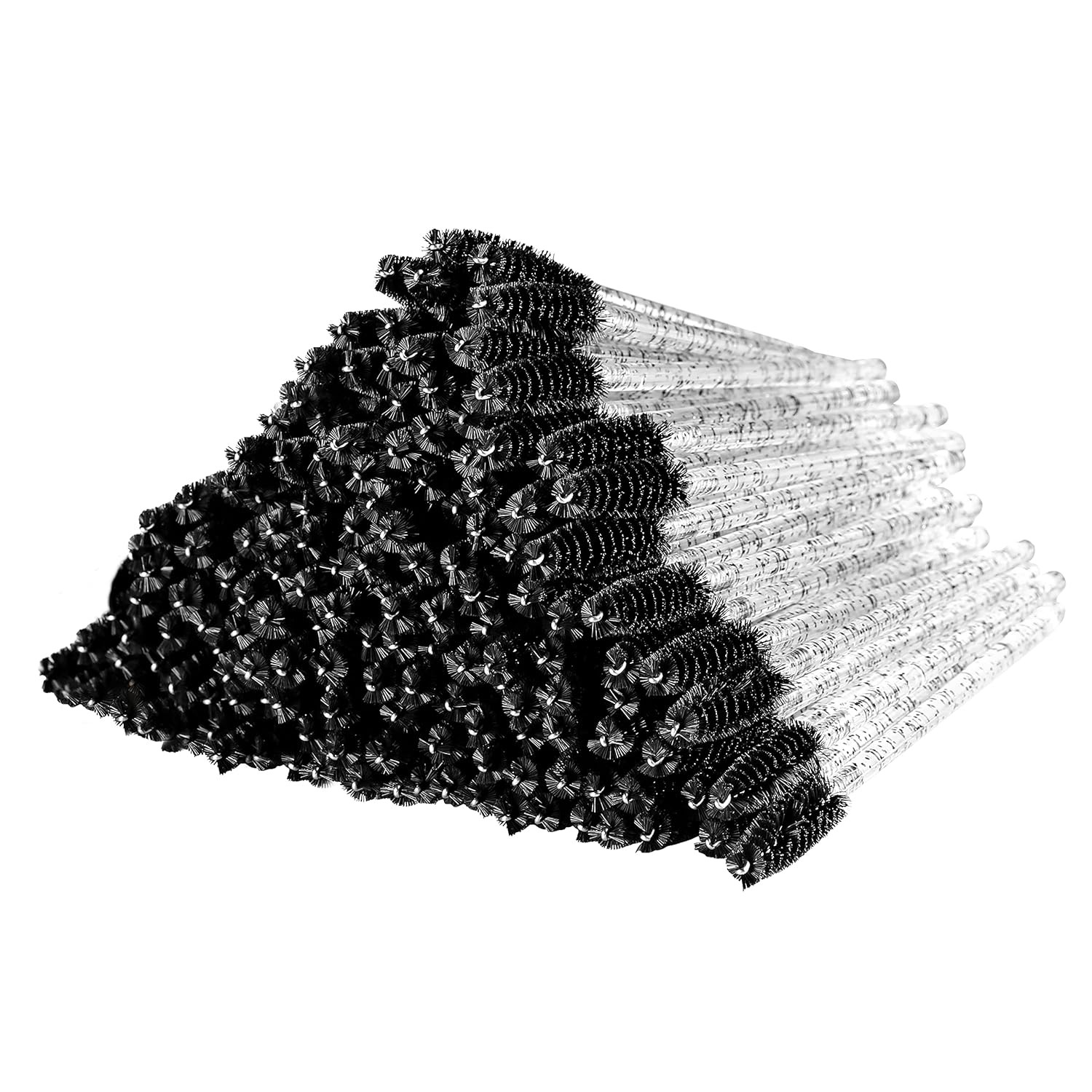 300 Pcs Disposable Crystal Mascara Wand Eyelash Brush Applicator Black