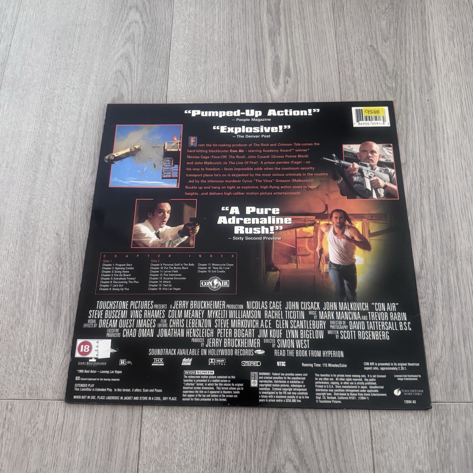 Con Air Laserdisc 1997 Widescreen Nicolas Cage John Cusack Action Thriller