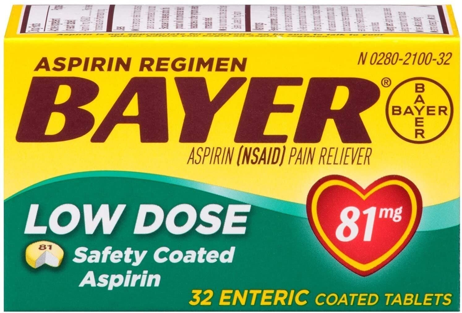 Aspirin Regimen Bayer 81mg Enteric Coated Tablets, #1 Doctor Recommended...