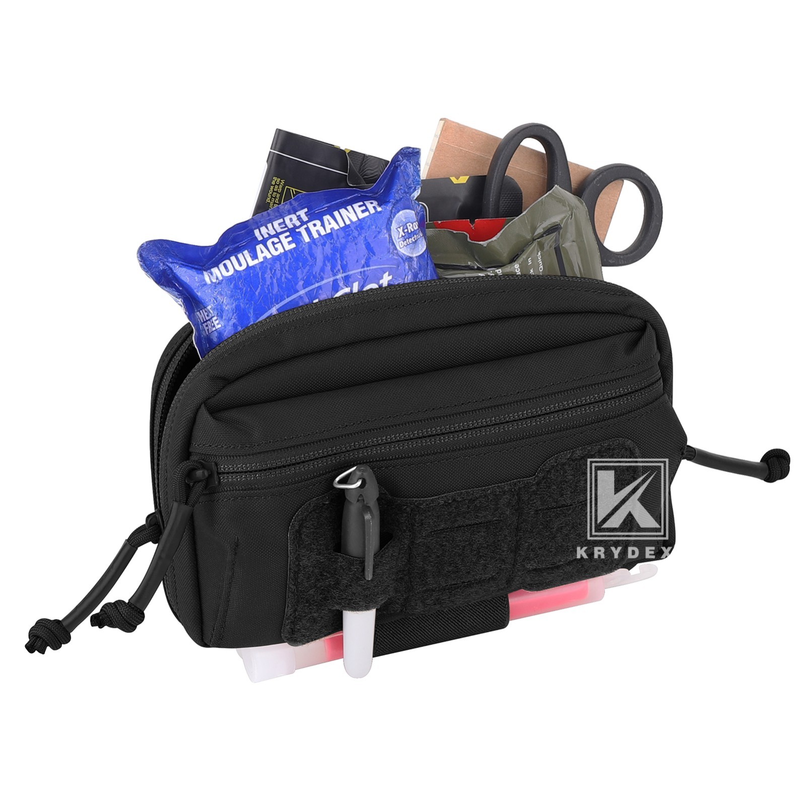 KRYDEX Tactical Modular Utility GP Pouch MOLLE Back Front Pocket Panel Small BK