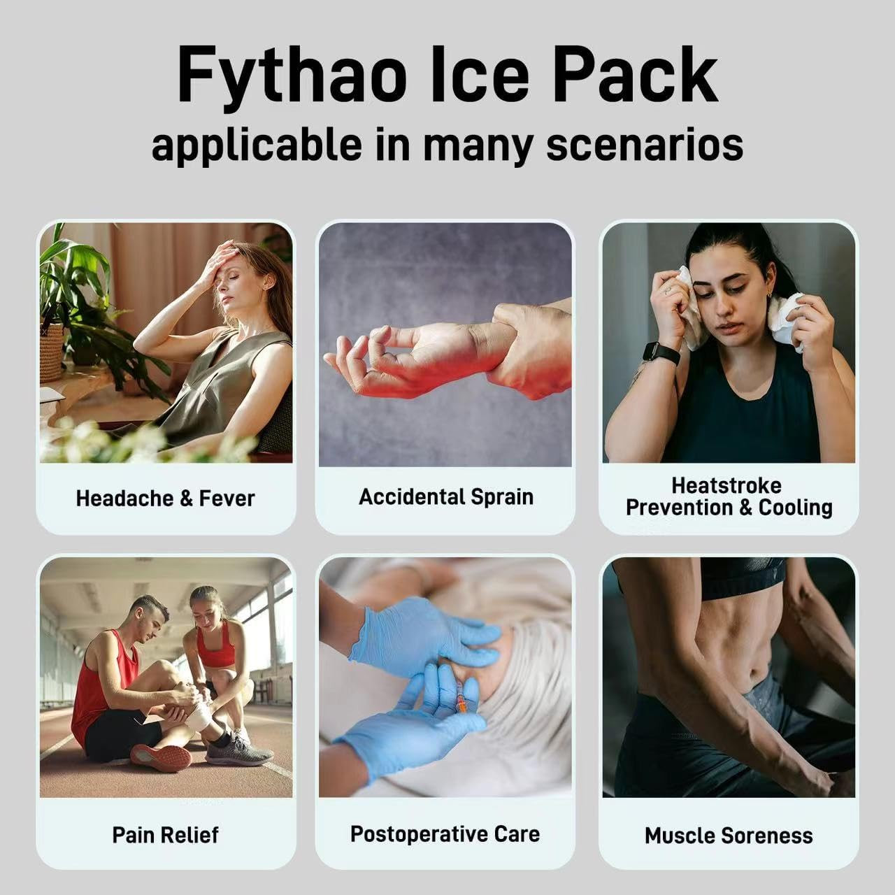 Ice Pack, Ice Bags for Injuries Reusable 2Packs, 11" Ice Bags Hot Water Bag f...