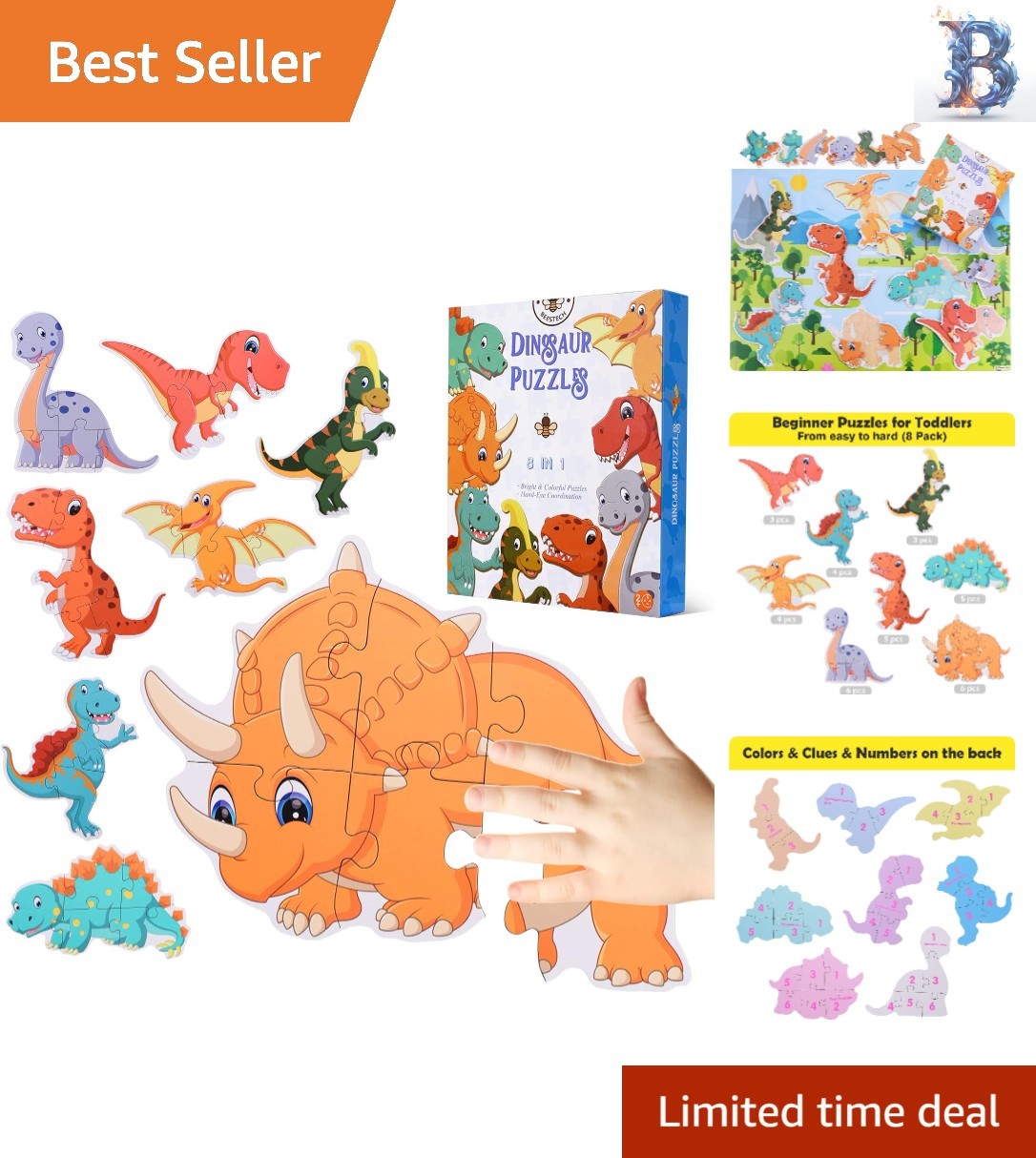 Bright and Engaging Dinosaur Puzzles for Toddlers - Perfect Gifts for 3-4 Yrs