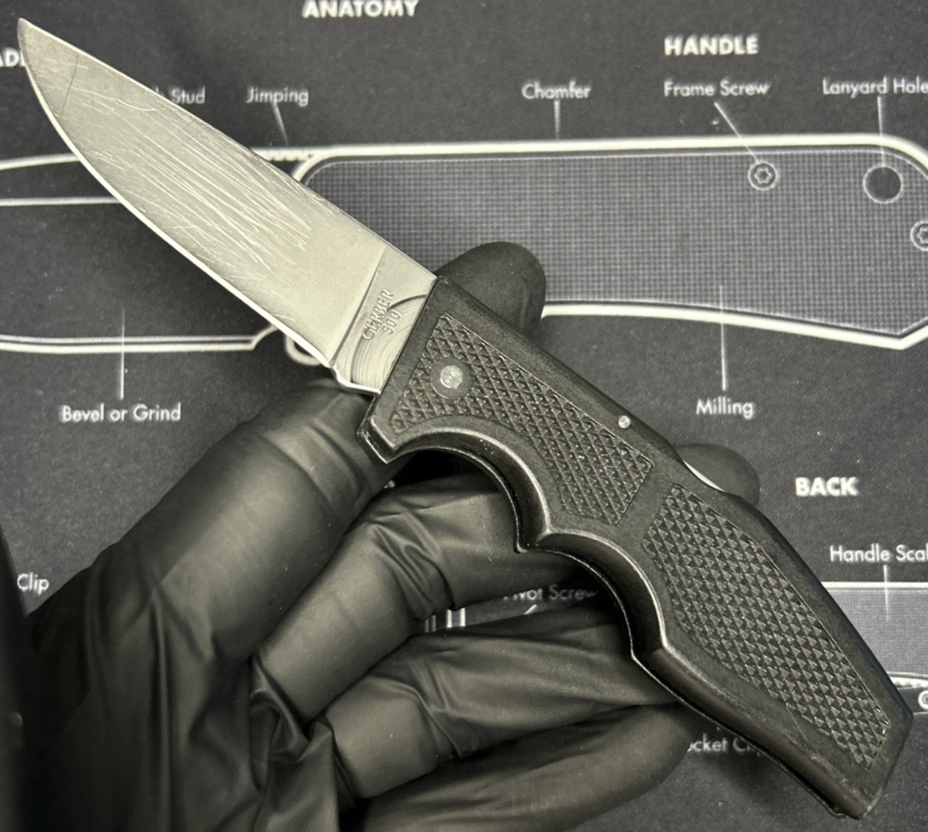 Gerber 500 Magnum Jr Lockback Knife Plain Edge Blade Portland OR USA GUC