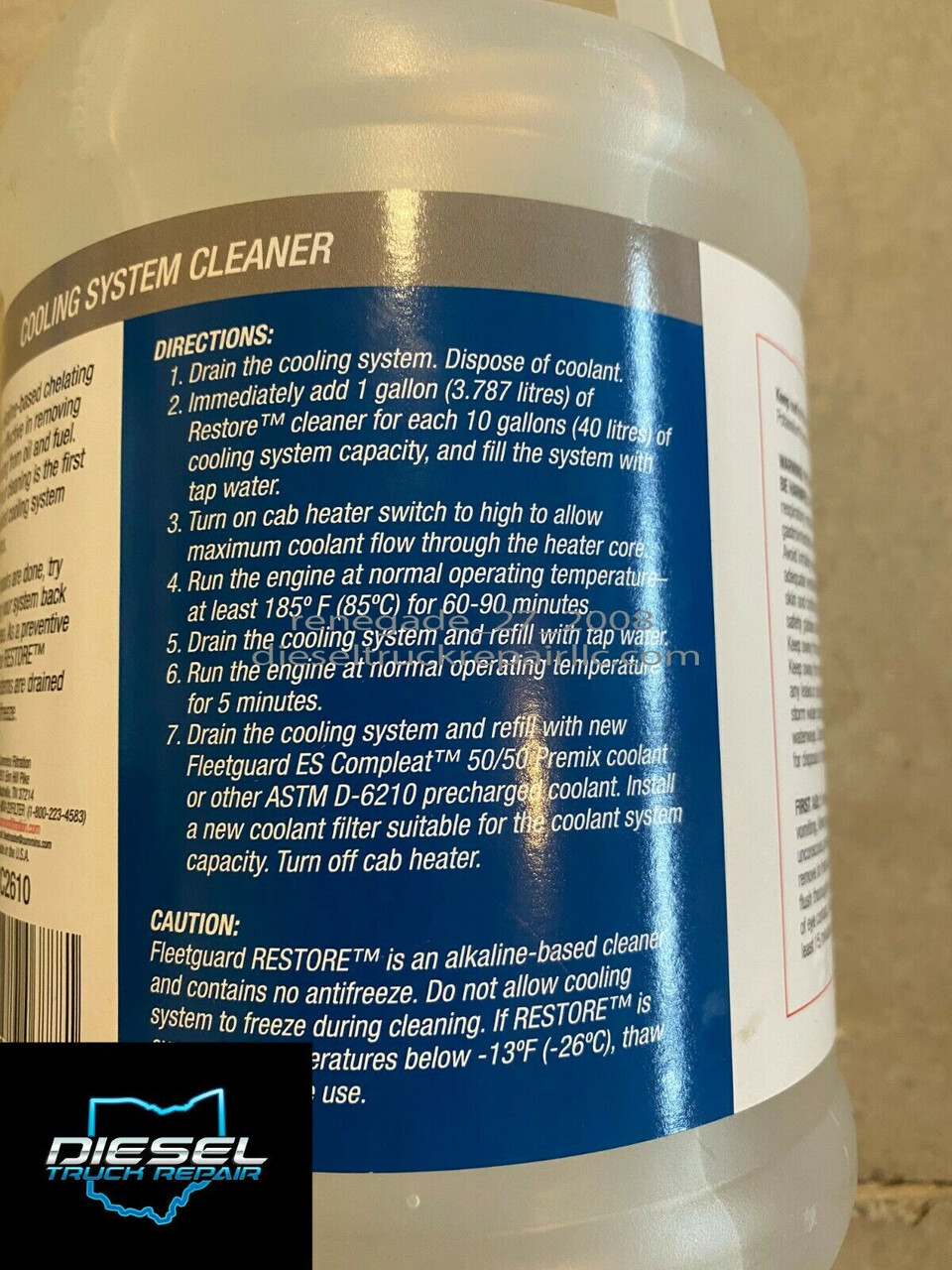 FLEETGUARD RESTORE COOLANT ADDITIVE SYSTEM CLEANER 1 GALLON CC2610