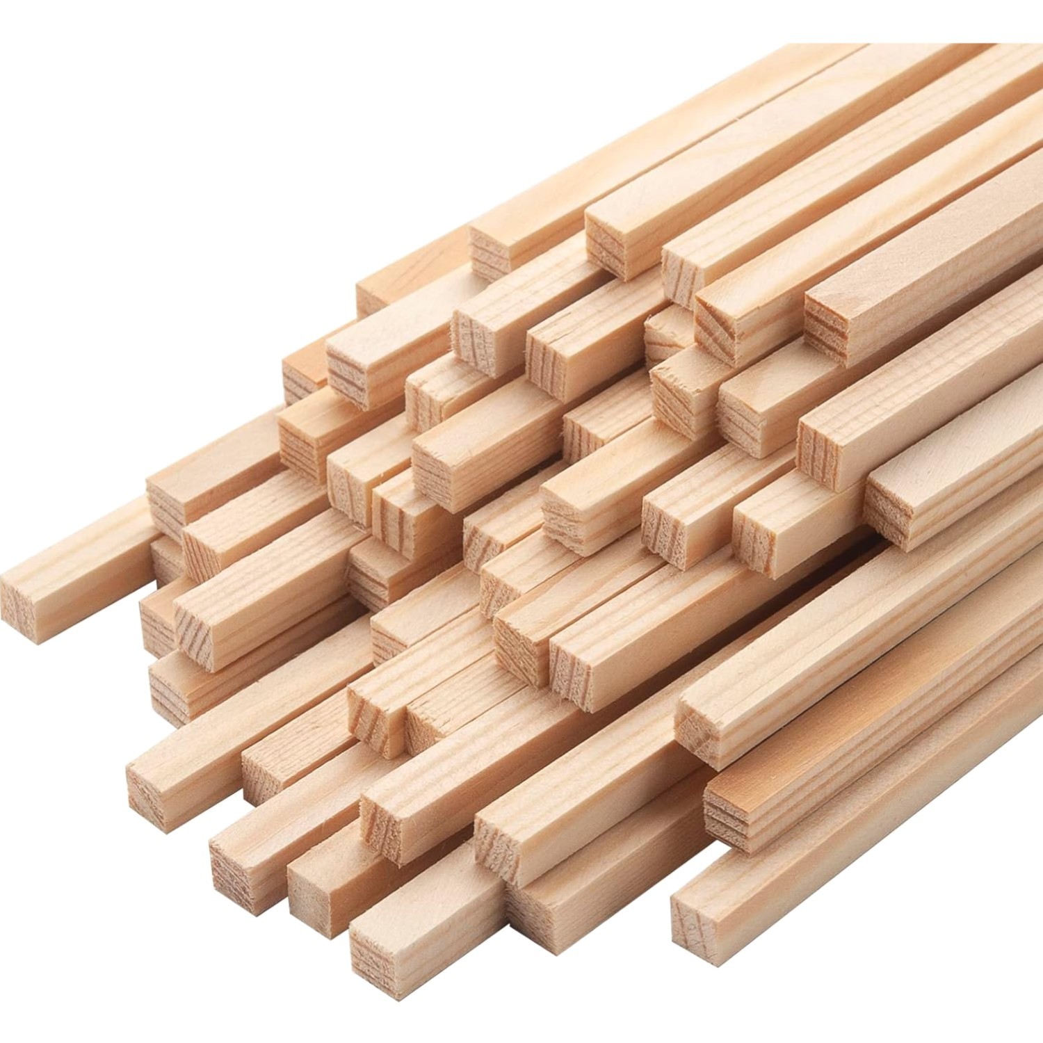 Square Wooden Dowel Rods 1/4" x 12" 50PCS Unfinished Craft Sticks