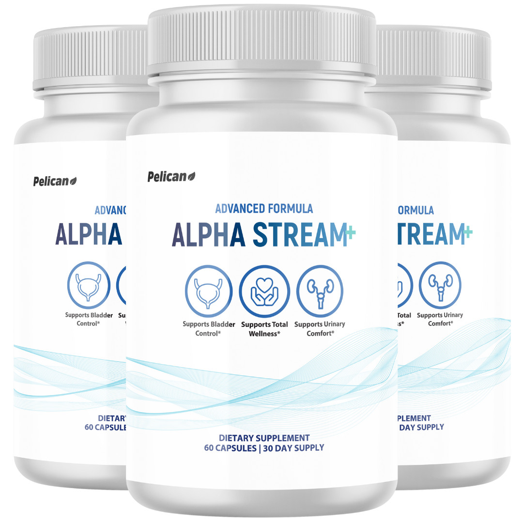 Alpha Stream + - Prostate Support- 3 Bottles- 180 Capsules