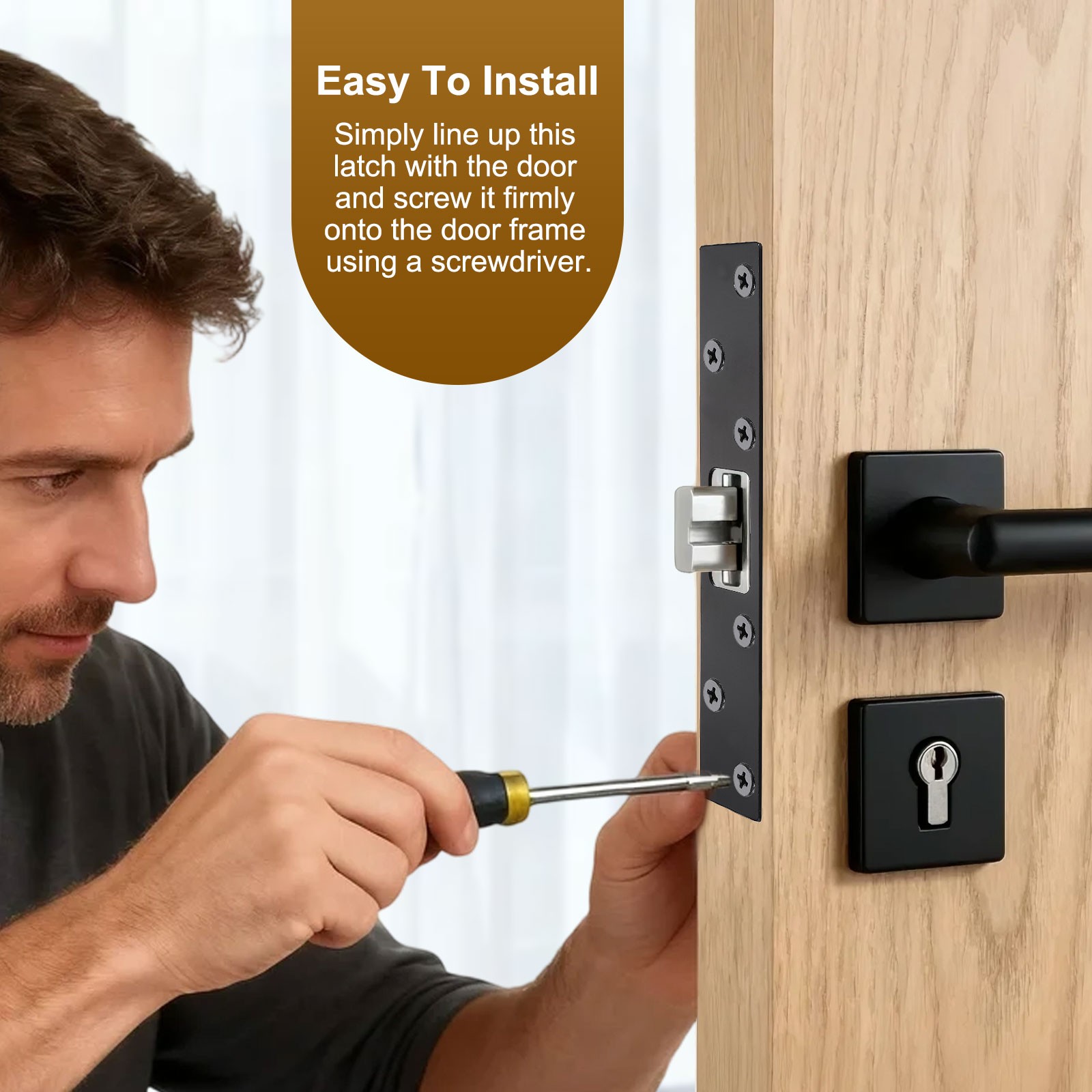 Door Strike Plate, 6 Inch Security Latch Strike (Silver)