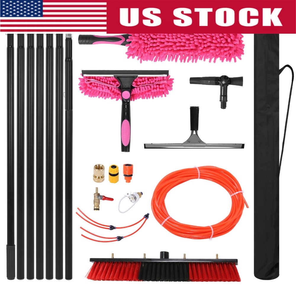 Solar Panel Cleaner with 20m Hose Extended Window Cleaning Kit for Roof Window