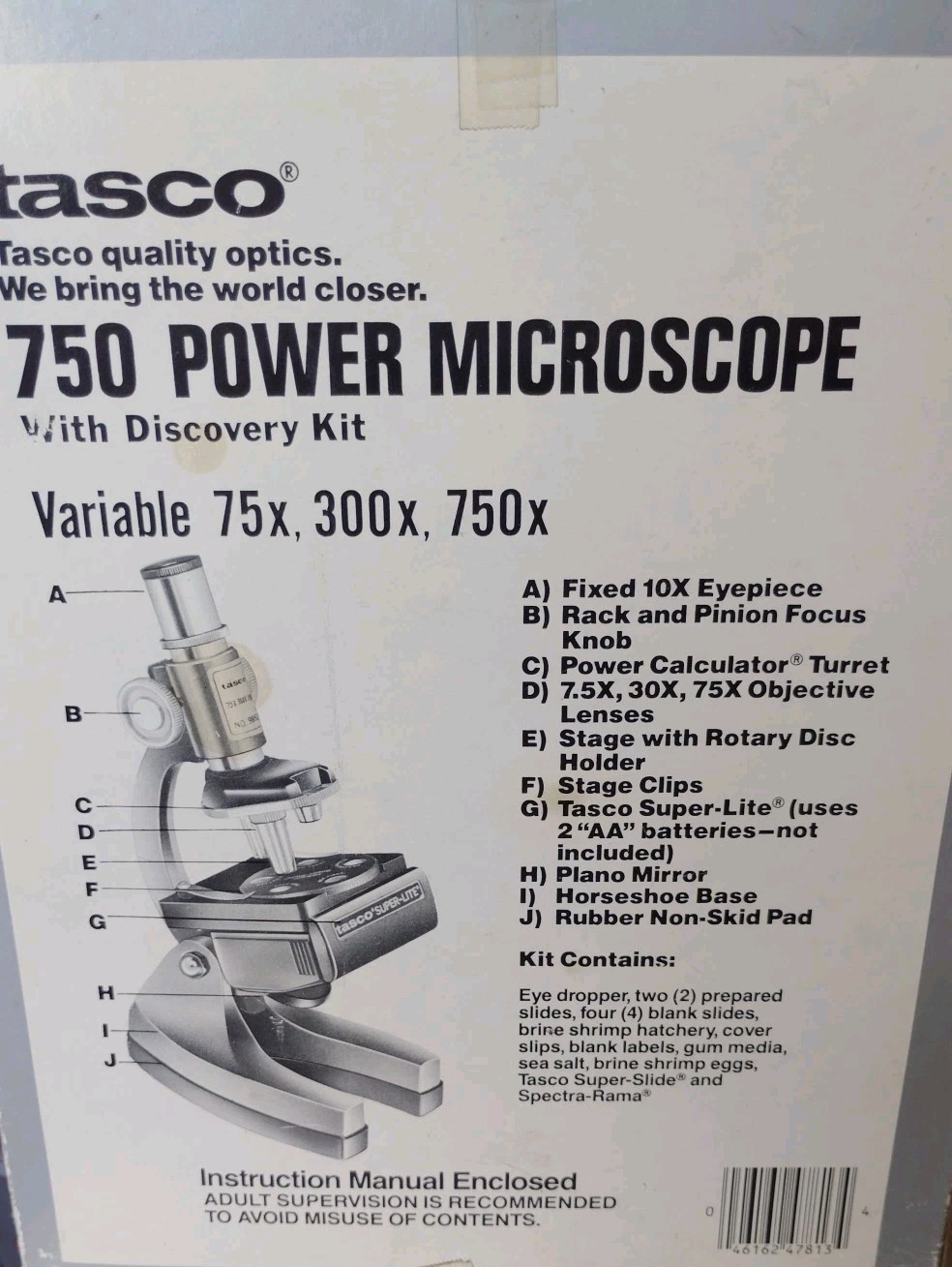 Science Toy - Tasco 750x Microscope set w/ OG Packaging