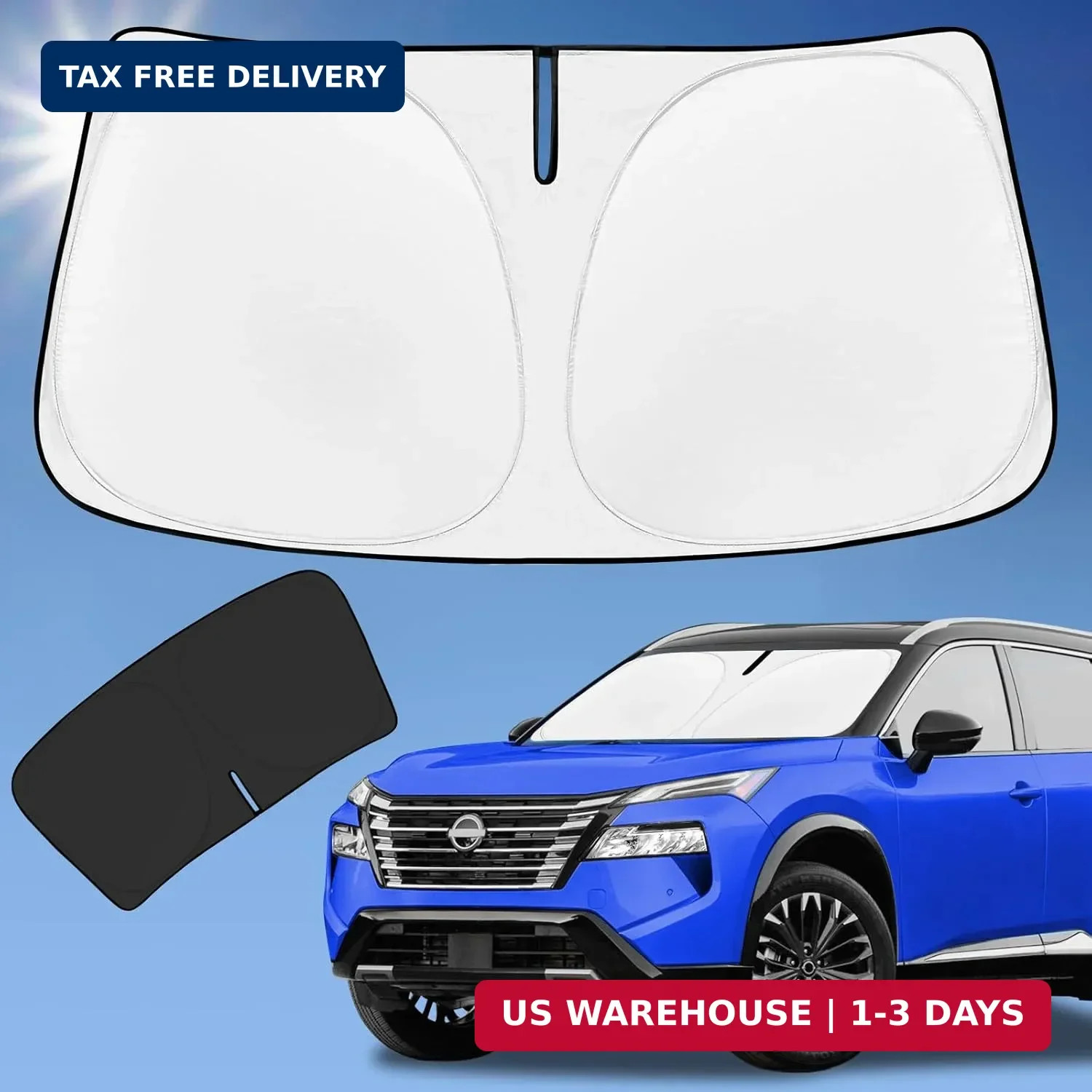 Sun Shade Sunshade for Nissan Rogue 2021-2025 2026 Windshield Cover,4-Layer Fron