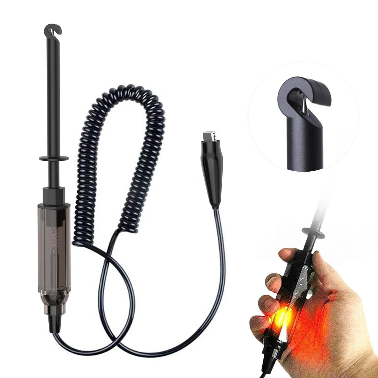 Auto Car Truck Wire Piercing Cord Voltage Circuit Tester DC 6V/12V/24V Black