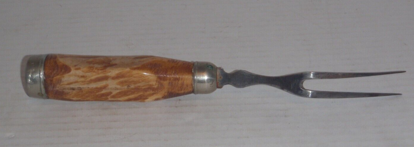 Vintage Stag Antler Handle Carving Fork 9 1/2"