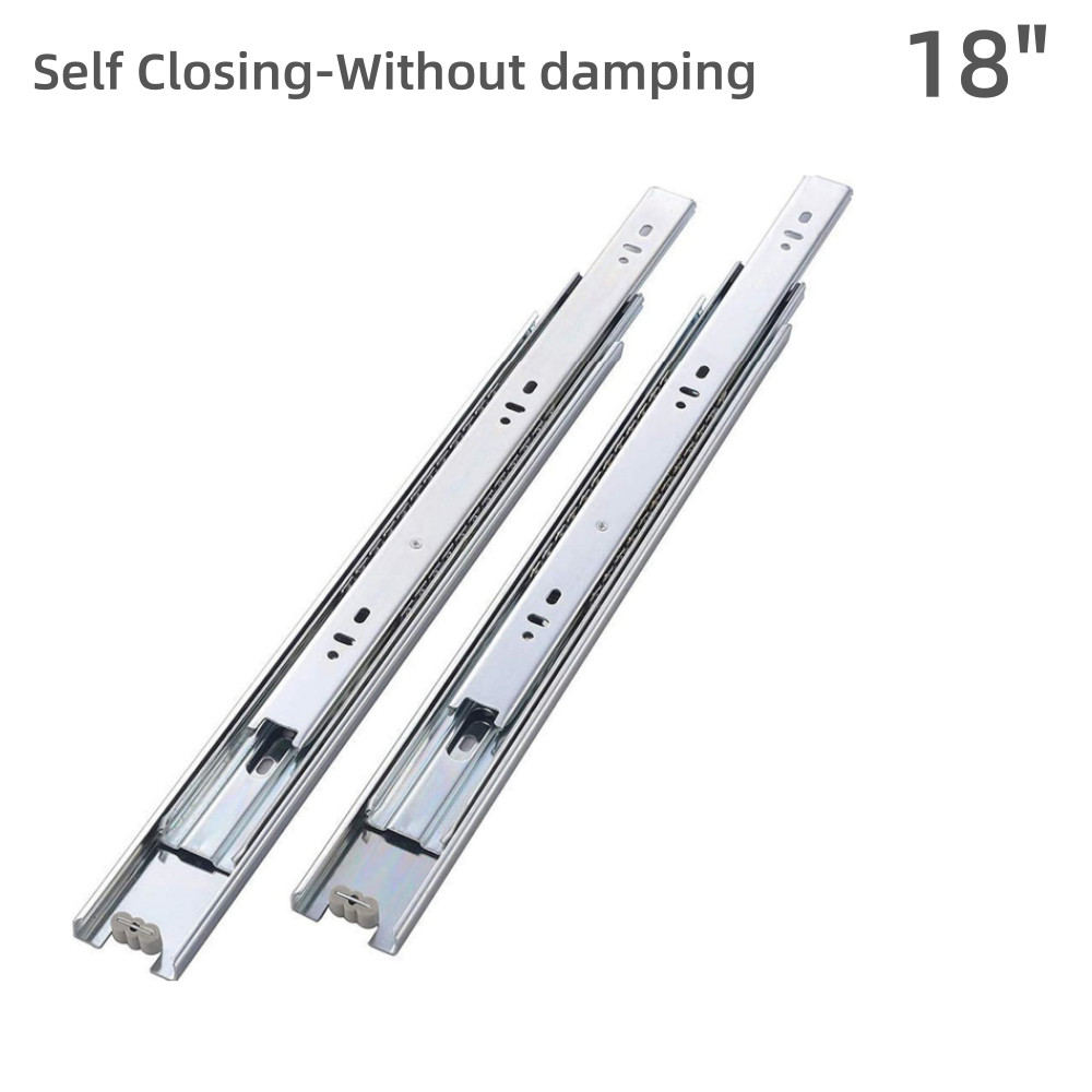 10 Pair 18" 3 Sections Telescoping Ball Bearing Damper Drawer Slide Silver 100LB