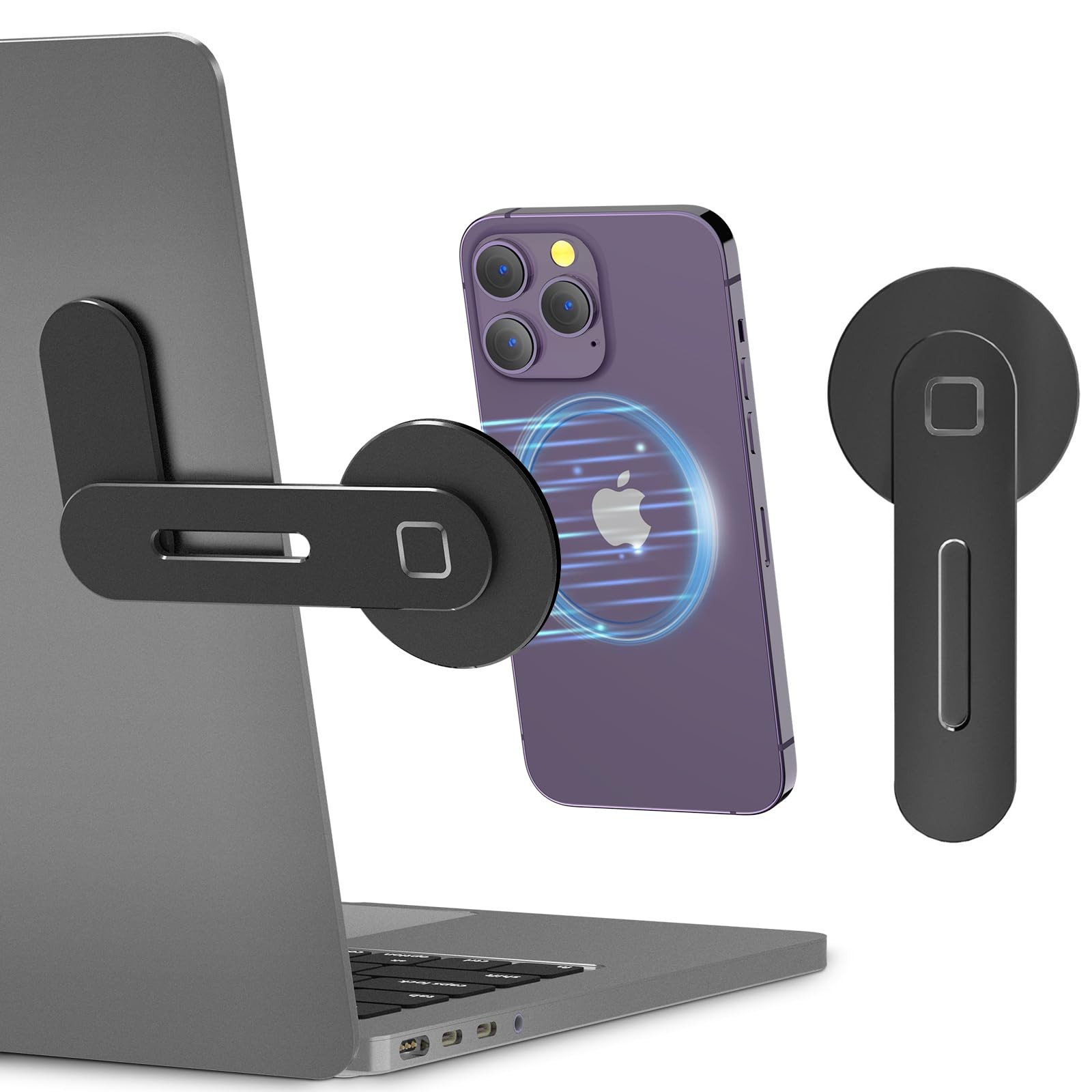 CloudValley Adjustable Laptop Stand, Magnetic Phone 180° Adjustable, Black