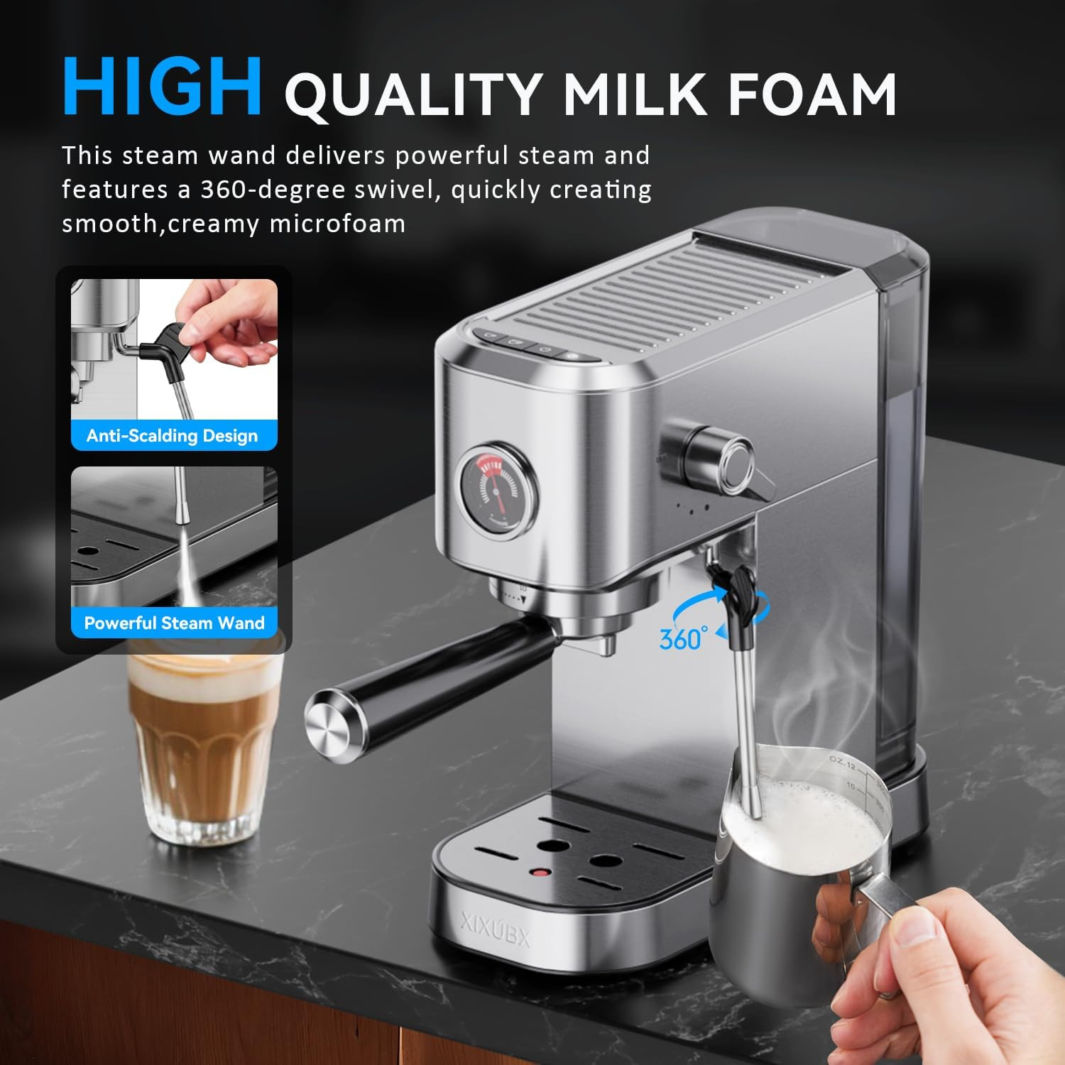 20Bar Compact Espresso Maker with Tamper & Distributor Set