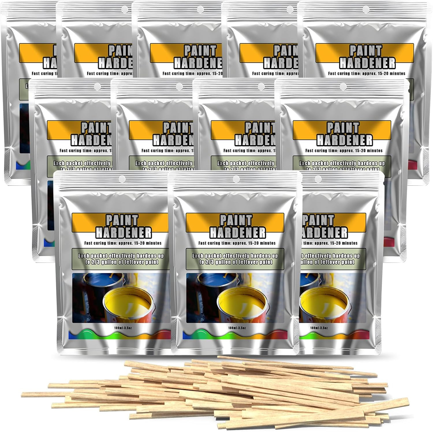 12 Pack Paint Hardener for Disposal - 15 Minute Fast Acting Solidifier for Dispo