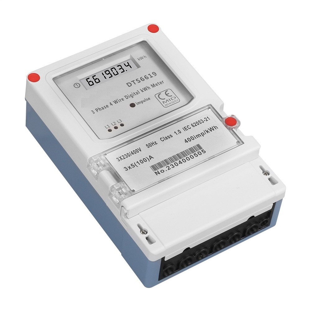 100A Capacity LCD Energy Meter Three Phase Meter Residential Application