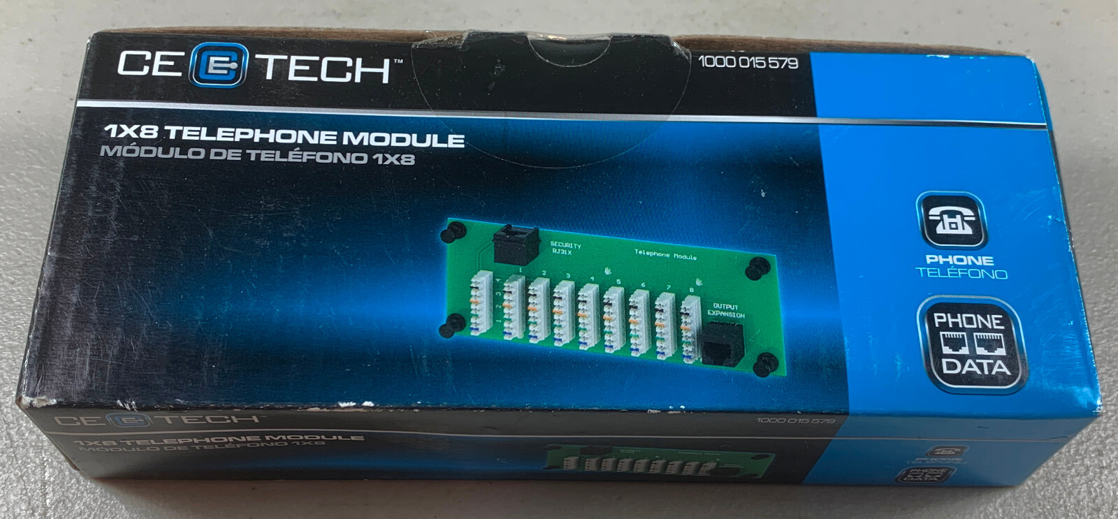 New Open Box 1000 015 579 CE Tech 1x8 Telephone Module 5570 Commercial Electric