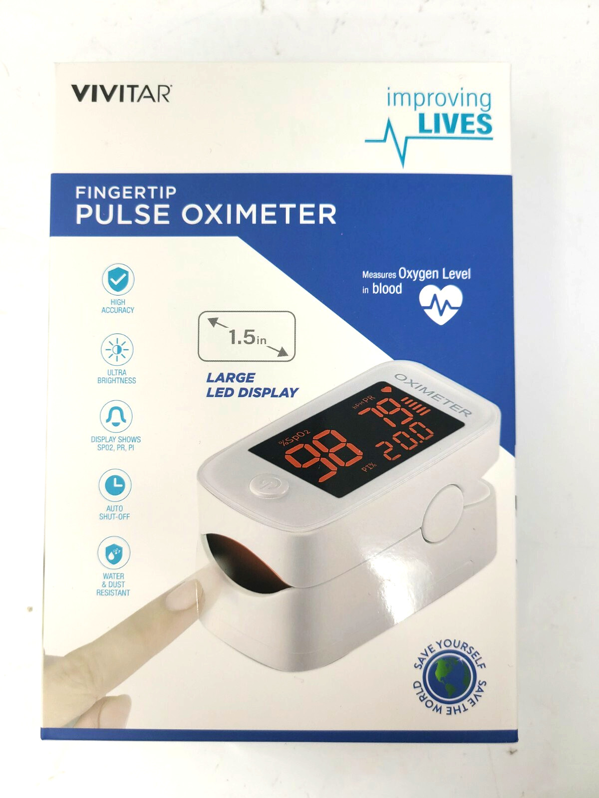 Vivitar Fingertip Pulse Oximeter, Registered Quickly Measure Result in 8 Seconds