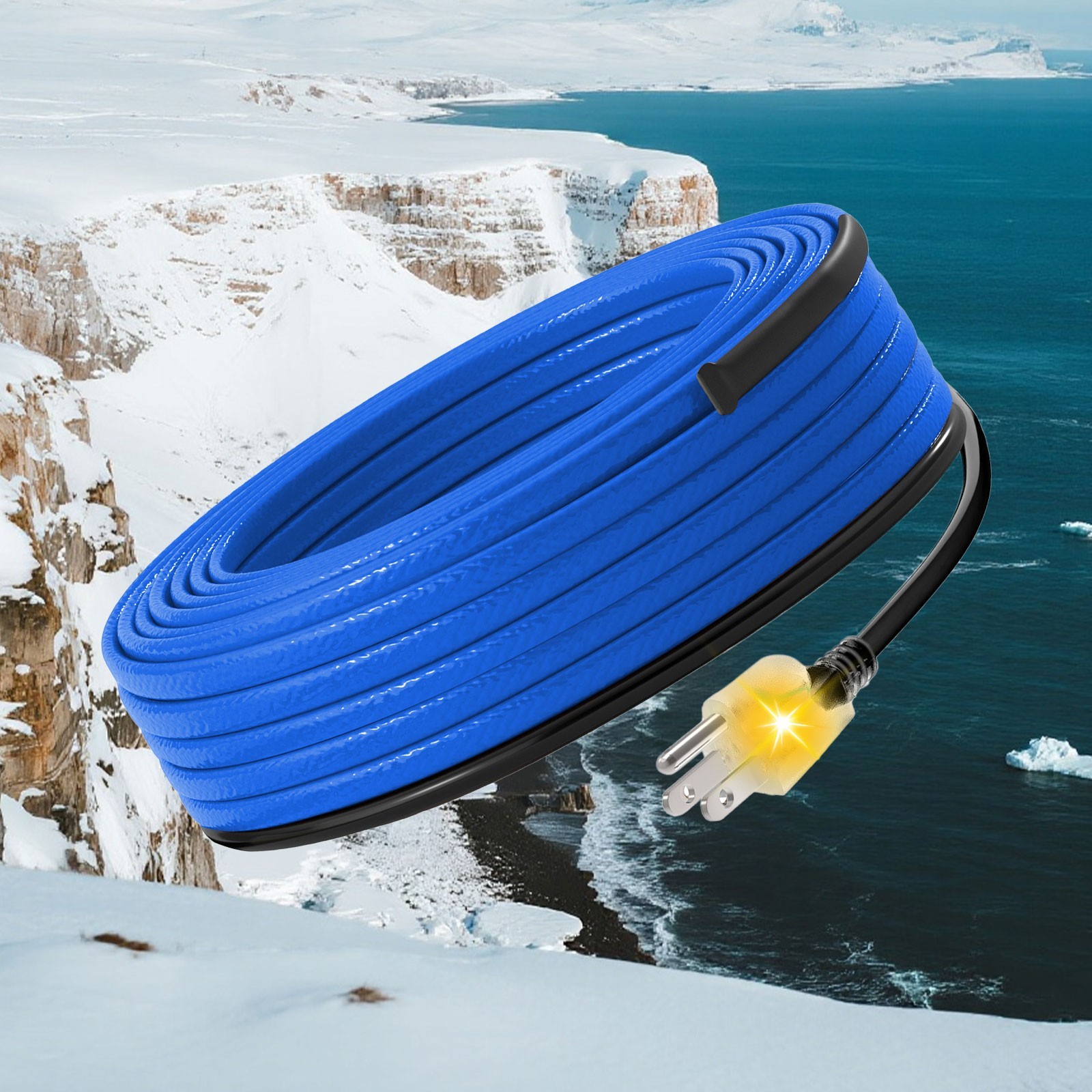 MAXKOSKO 40Ft Sewage Pipe Heating Cable for Wastewater Pipes - Self-Regulating