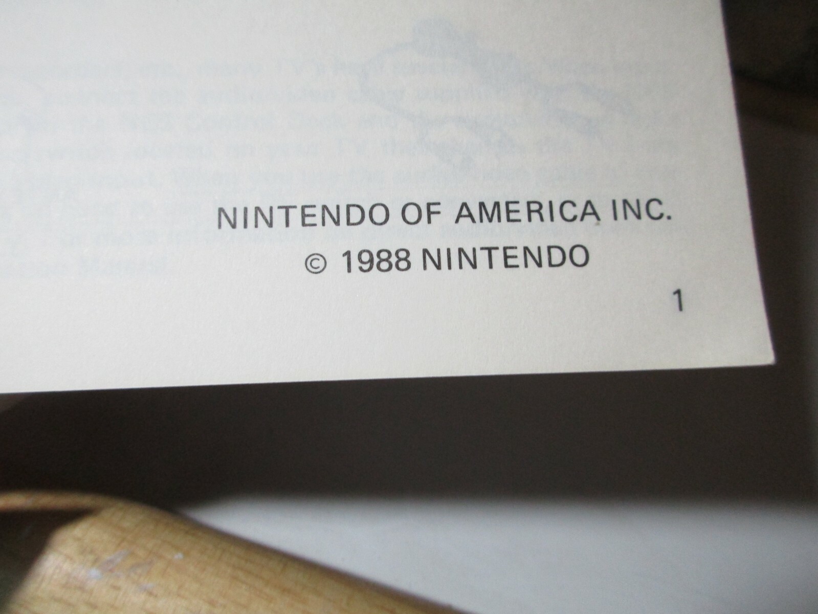 Nintendo Control Deck Instruction Manual - 1988 GUC