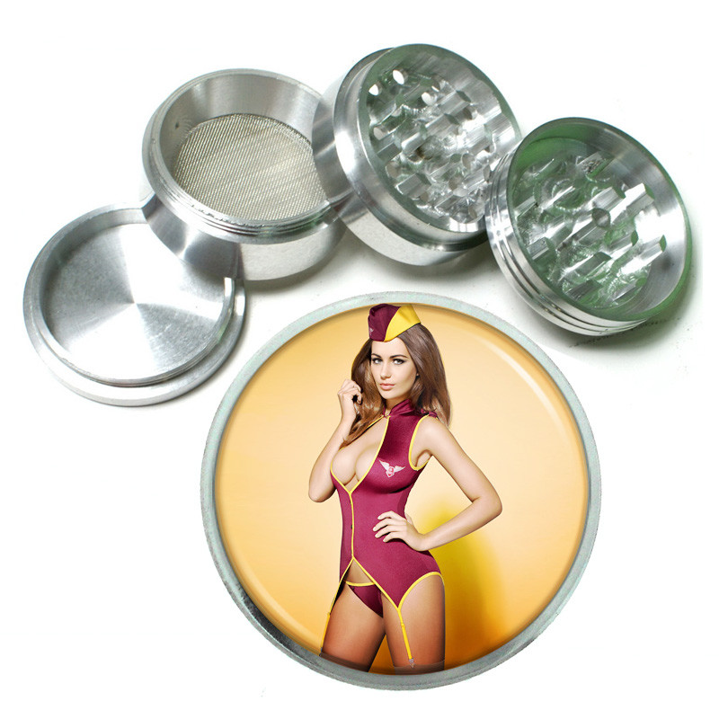 Belize Pin Up Girls D7 65mm Aluminum Kitchen Grinder 4 Piece Herbs